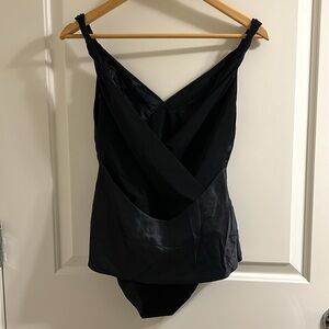 RtA Black Livia Cami Top Silk Bodysuit